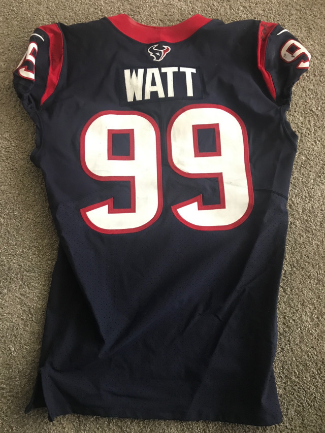 Jj watt game worn on sale jersey